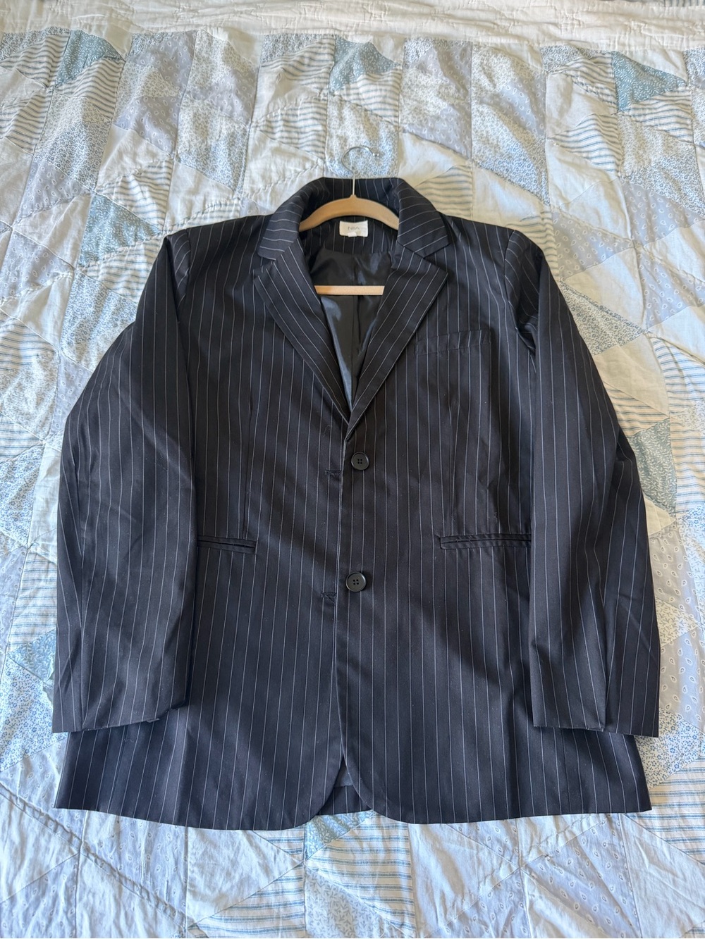 NIA Felix Pinstripe Oversized Workwear Blazer Size M - New